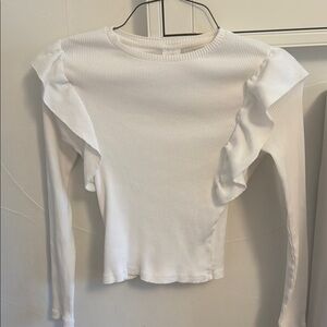 Zara White Ruffled Kids Blouse
